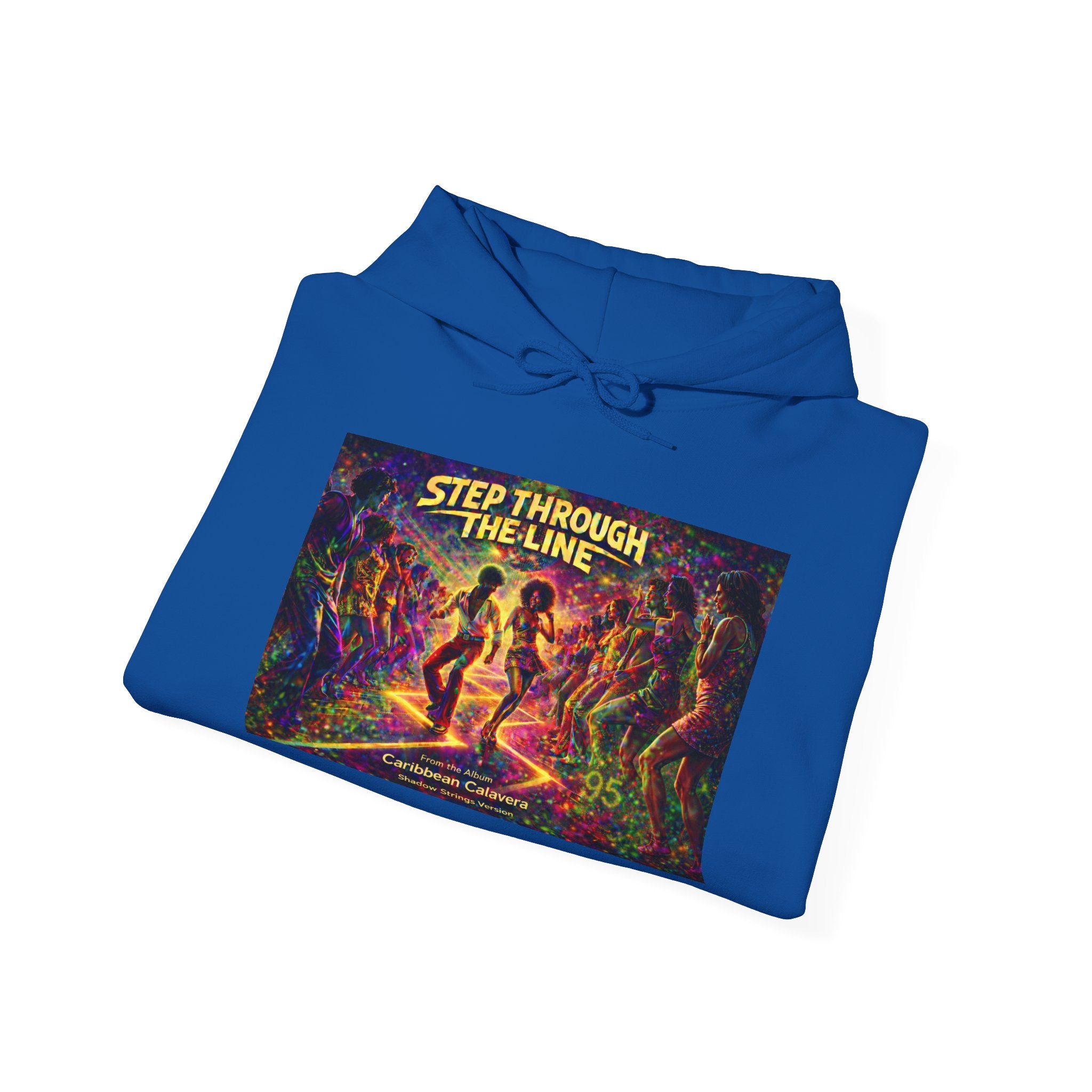 Step Through The Line Hoodie Song Cover Art From The Caribbean Calavera Album  — Retro Psychedelic Dance Graphic Pullover