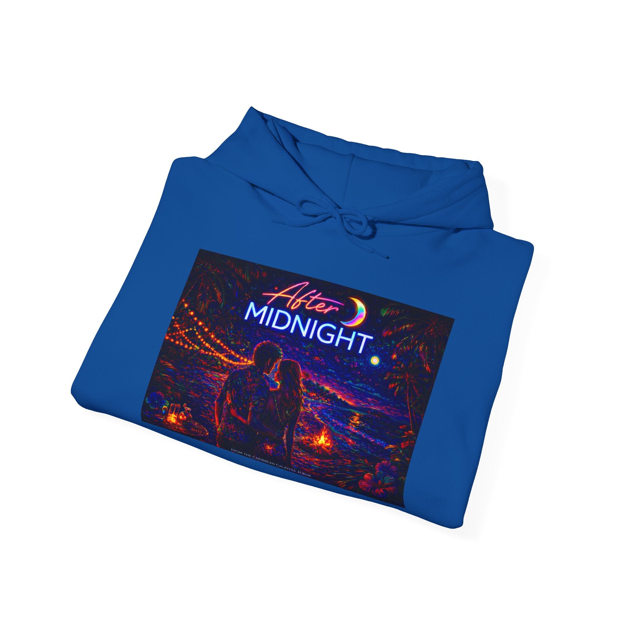 After Midnight Song Cover Art From The Caribbean Calavera Album Hoodie – Retro Neon 'After Midnight' Streetwear