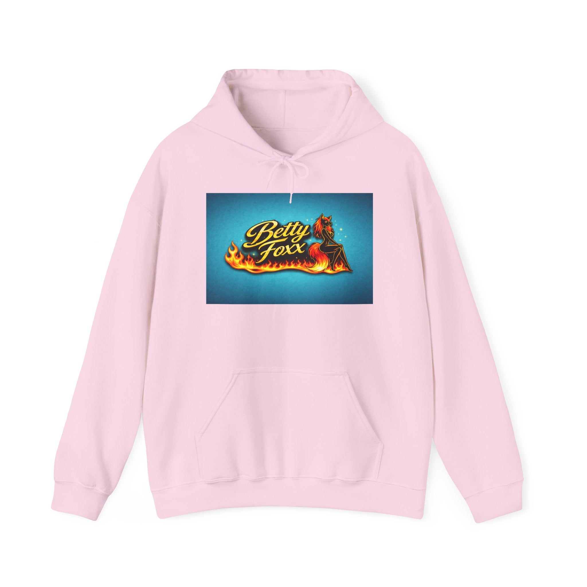 Betty Foxx Flame Logo Hoodie – Retro Neon Graphic Sweatshirt