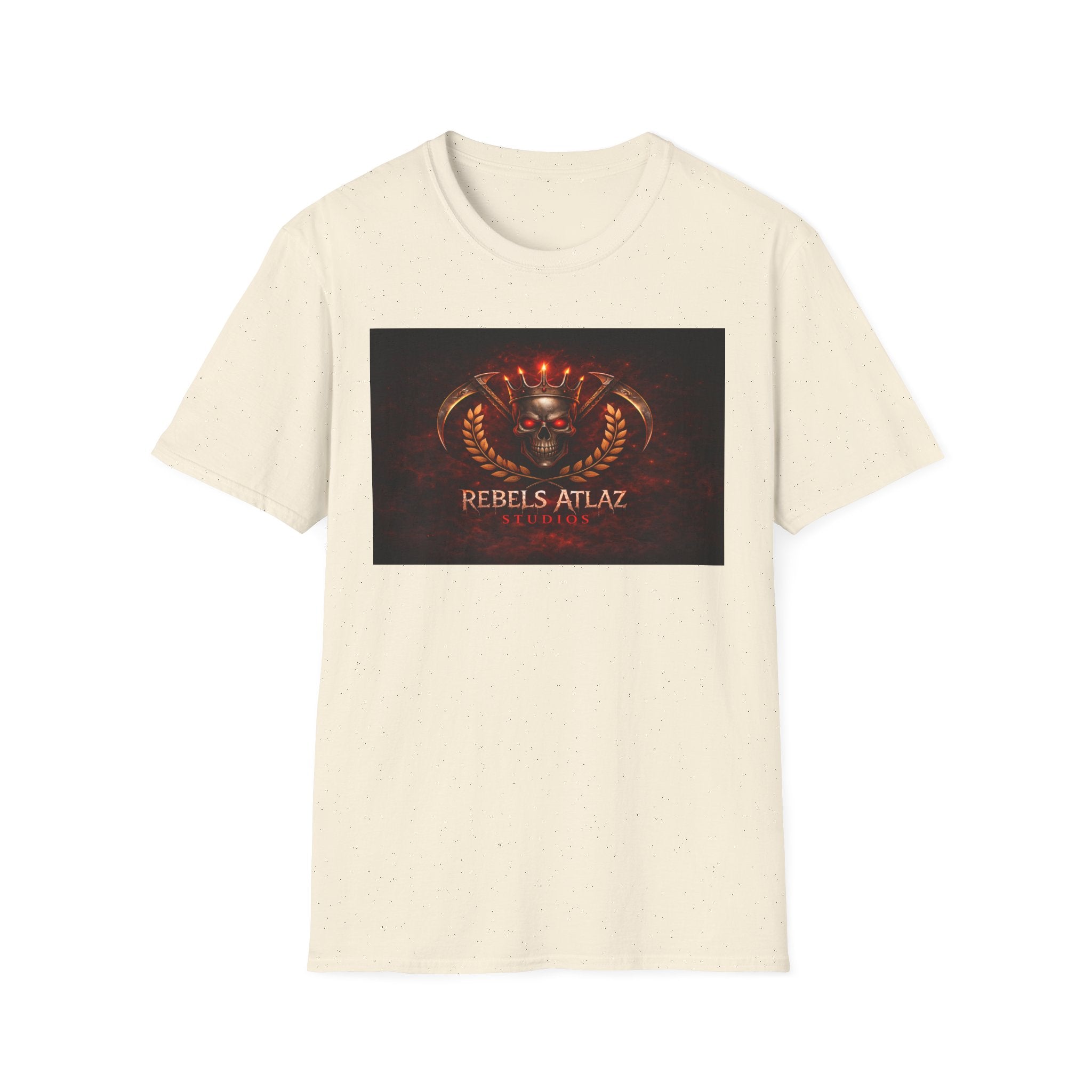 Rebelz Atlaz Film Studios Logo  Emblem T-Shirt — Vintage Military Crest Graphic Tee