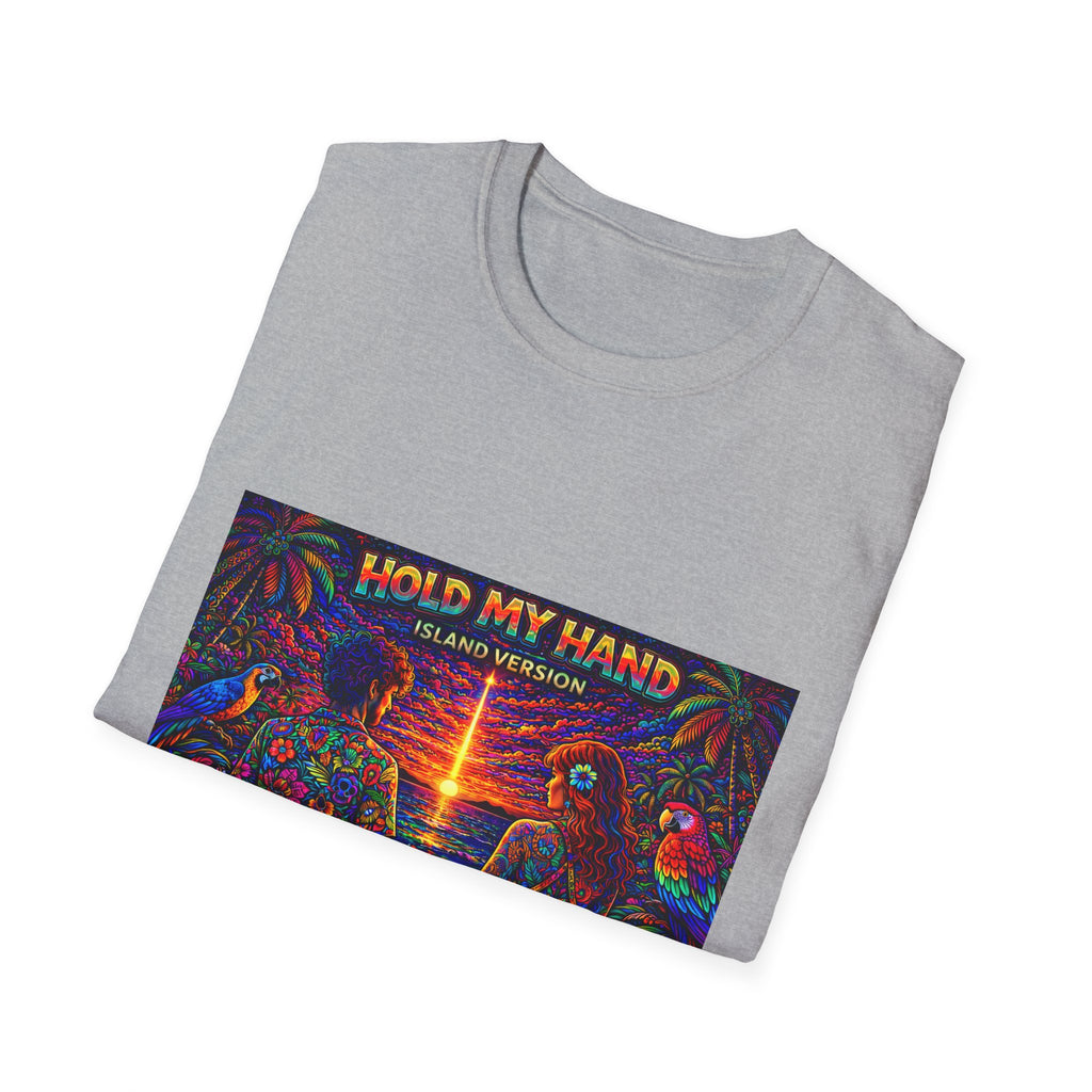 Hold My Hand Island Version Song Cover Art From The Caribbean Calavera Album  T-Shirt — Tropical Parrot Beach Graphic Tee