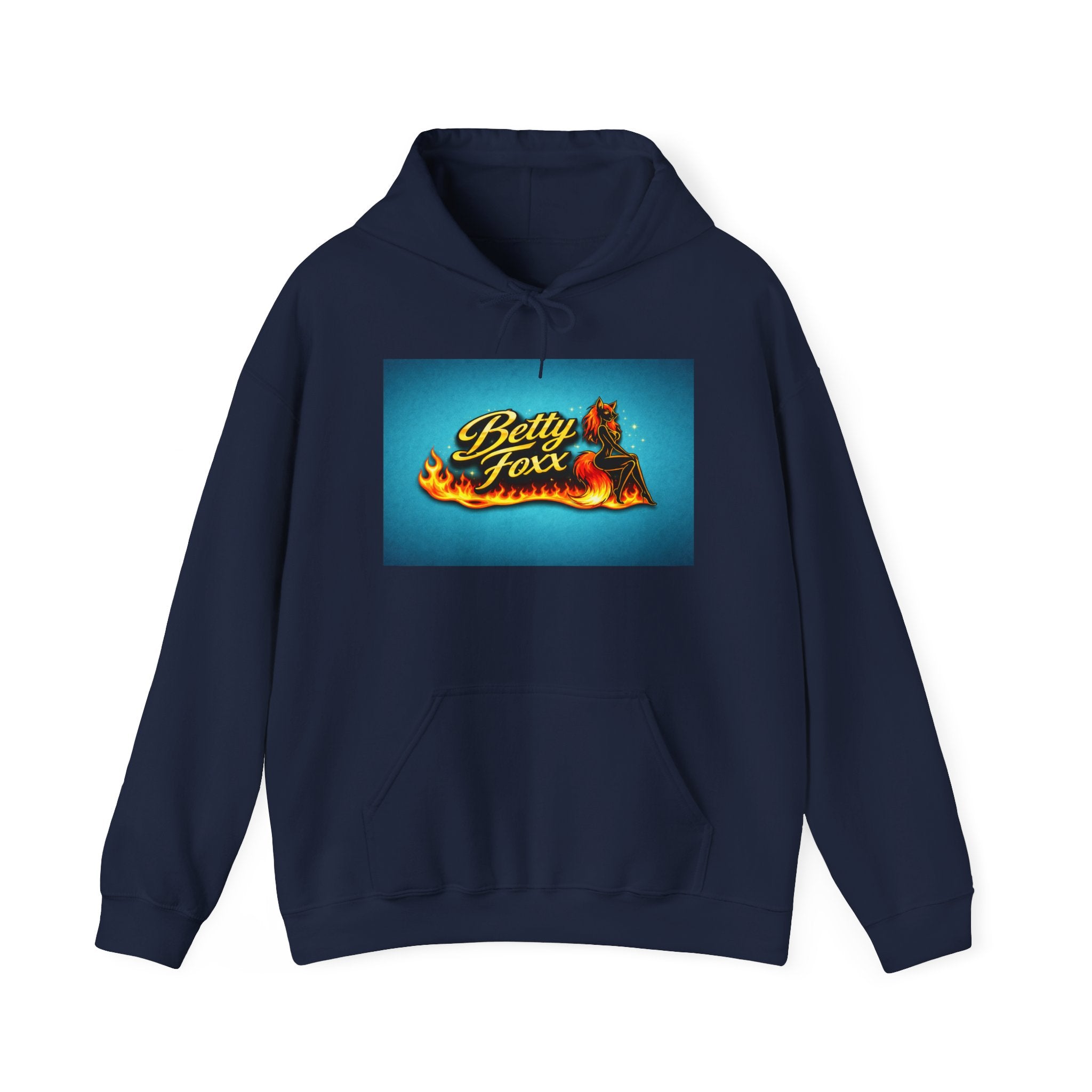 Betty Foxx Flame Logo Hoodie – Retro Neon Graphic Sweatshirt