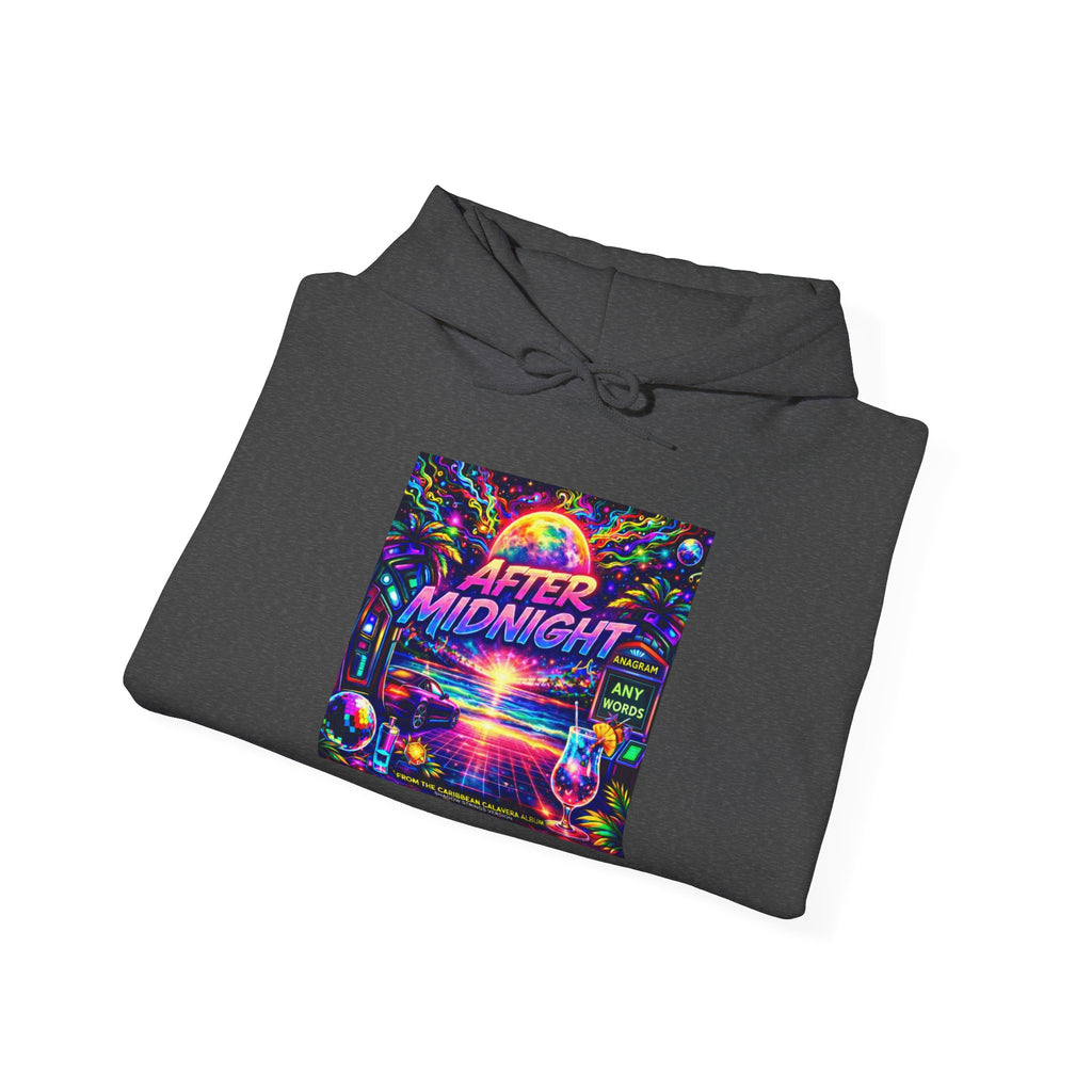 After Midnight Hoodie Song Cover Art From The Caribbean Calavera Album — Retro Neon Vaporwave Graphic Pullover