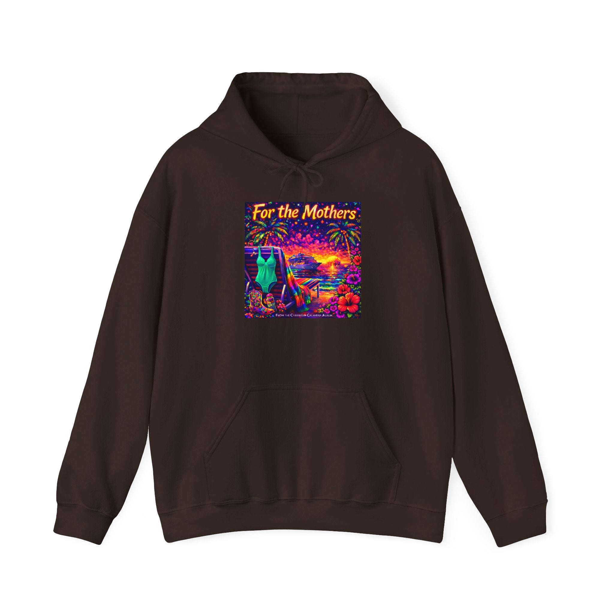 For the Mothers Hoodie —   Song Cover Art From The Caribbean Calavera Album  Psychedelic Moonlit Cat Art Sweatshirt