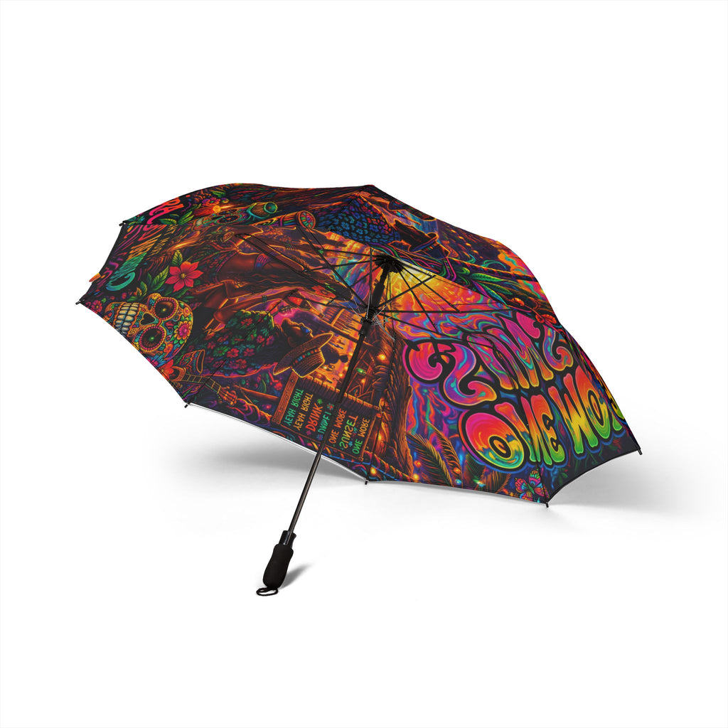 Psychedelic Foldable Umbrella – Vibrant 'One More Sunset' Rain Parasol